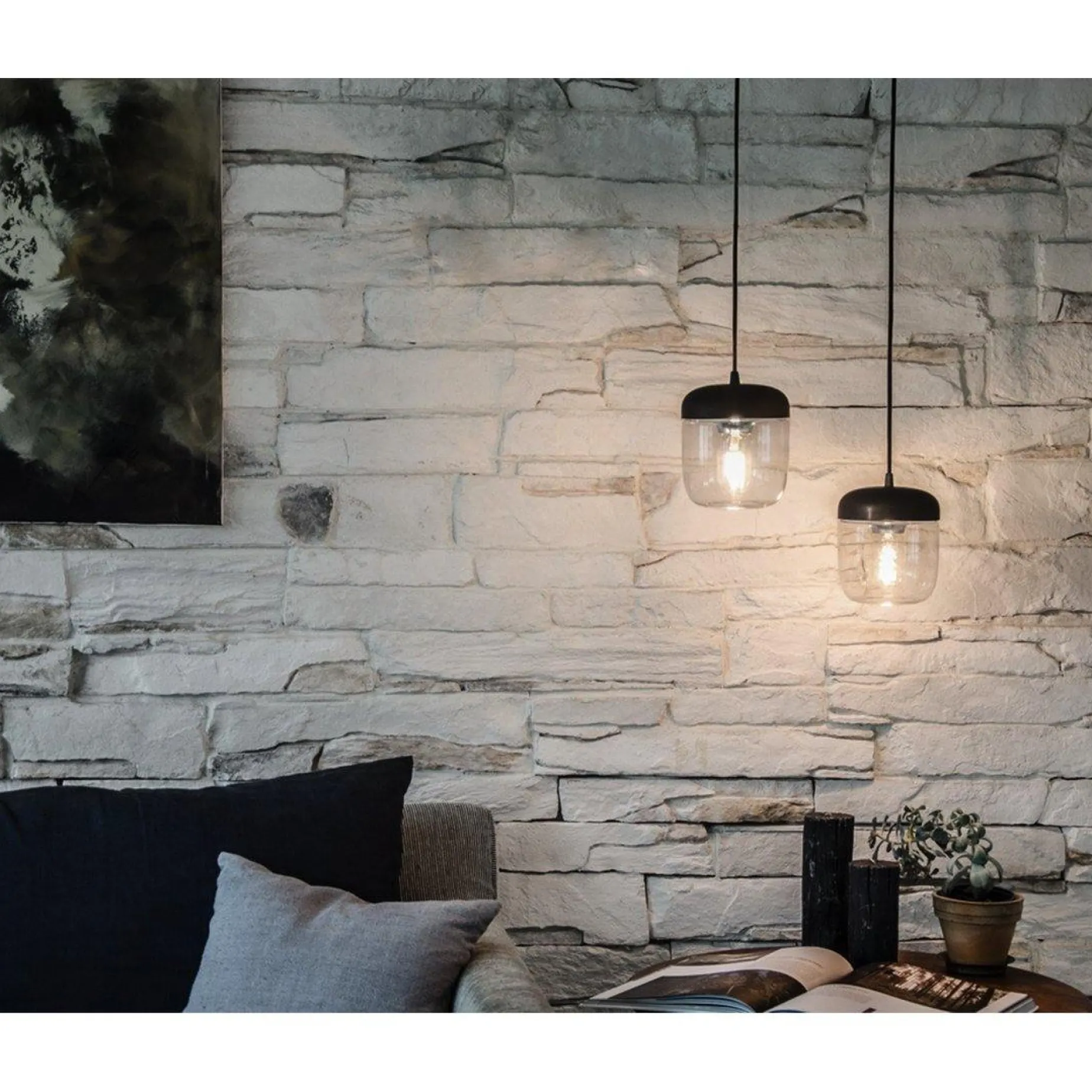 Acorn | white polished steel