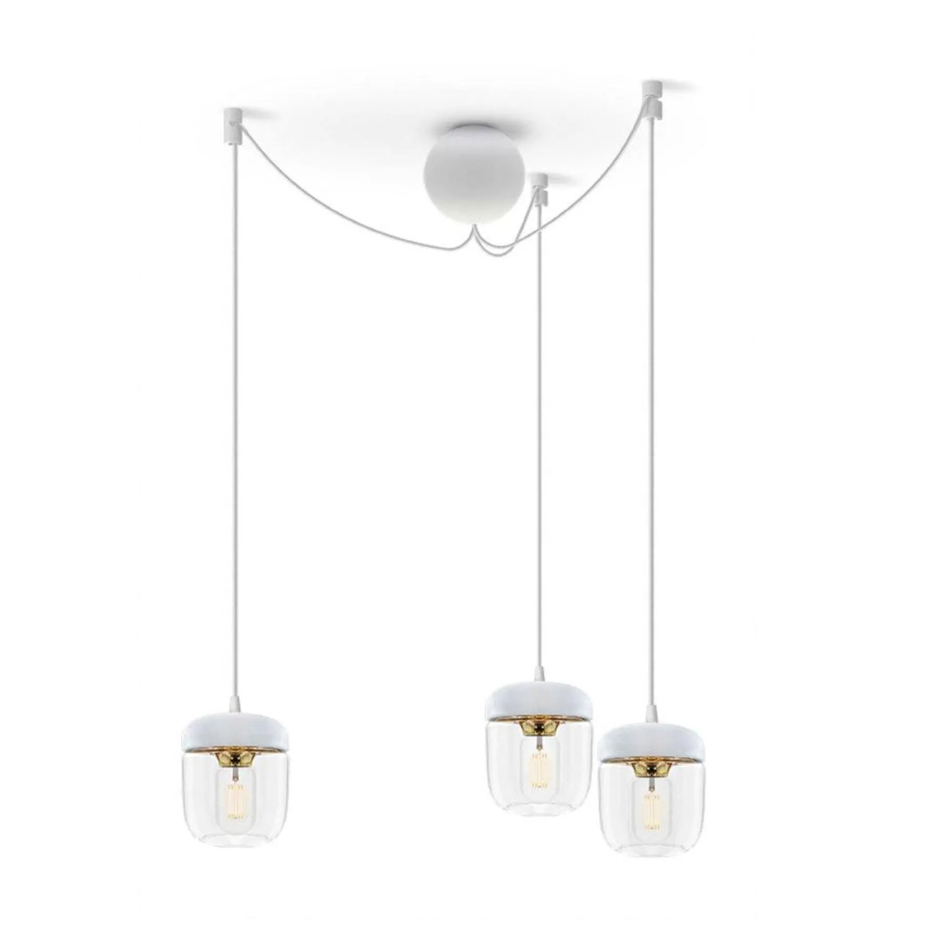 Acorn | white polished steel