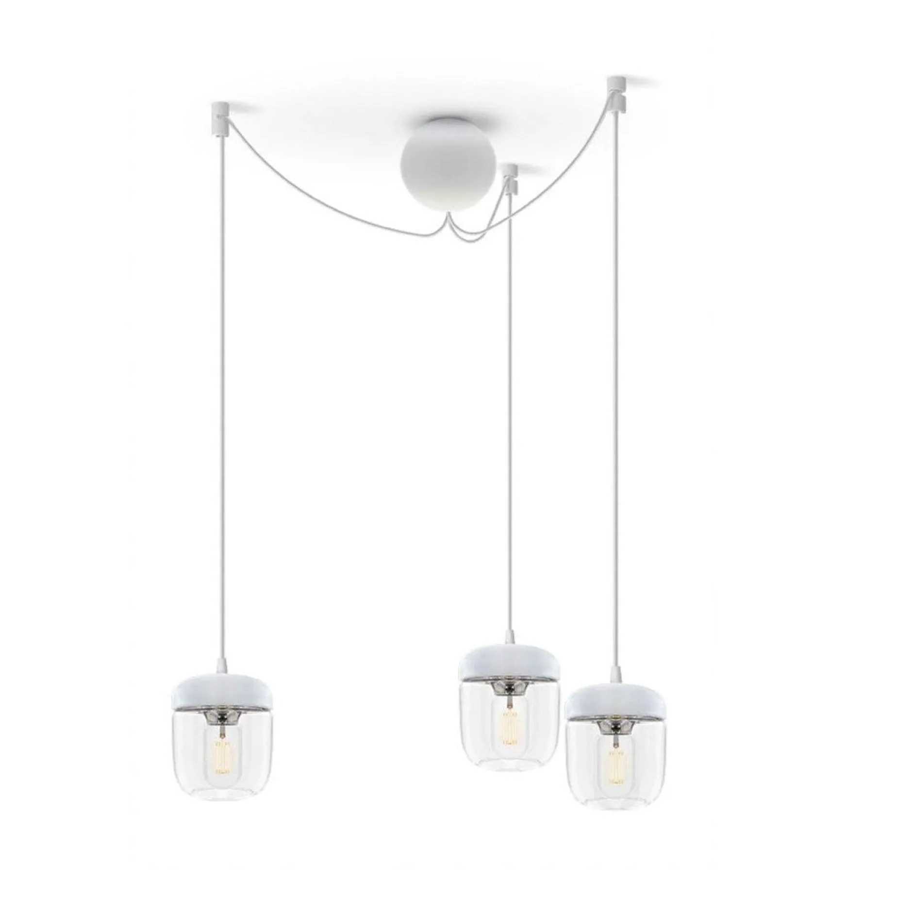 Acorn | white polished steel