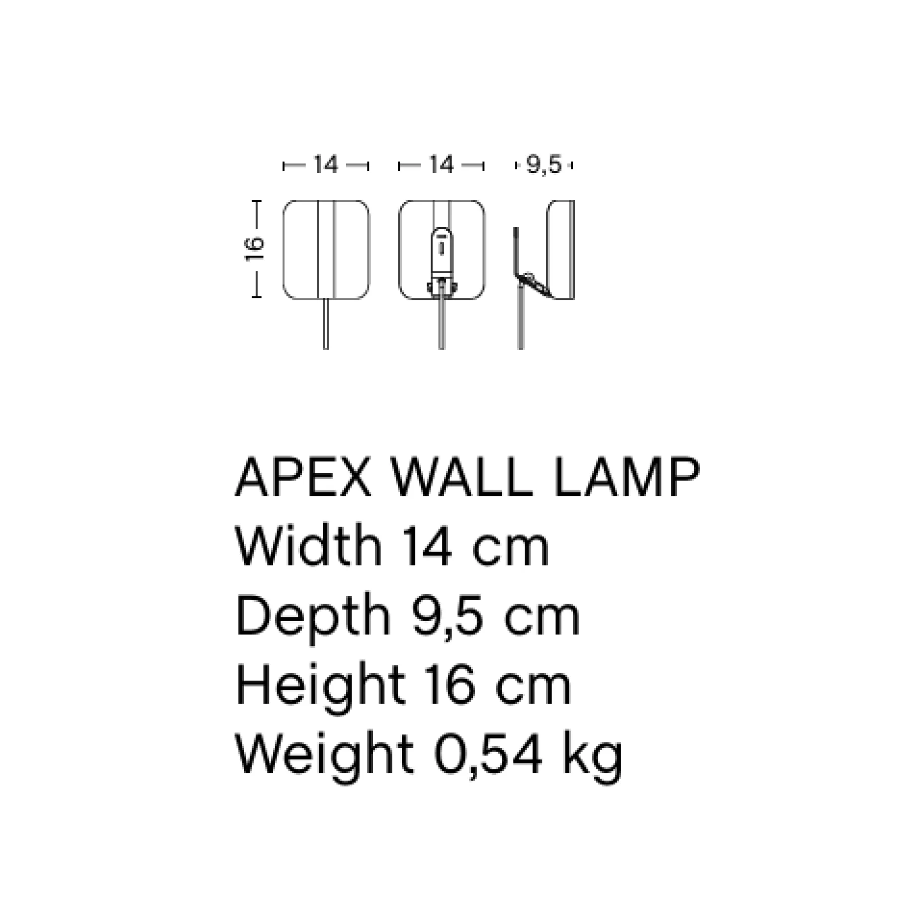 Apex wall lamp | iron black