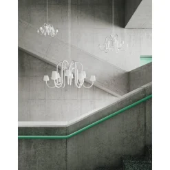 Apollo chandelier ⌀74-106 | white opal glass