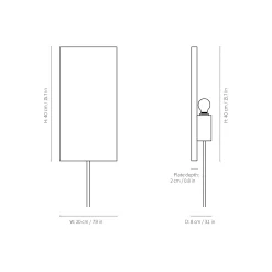 Argilla rectangular wall lamp | marble white