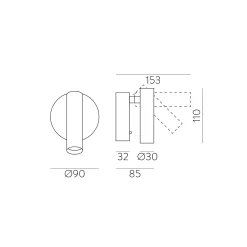 Atria recessed wall lamp | bronze