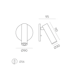 Atria recessed wall lamp | black