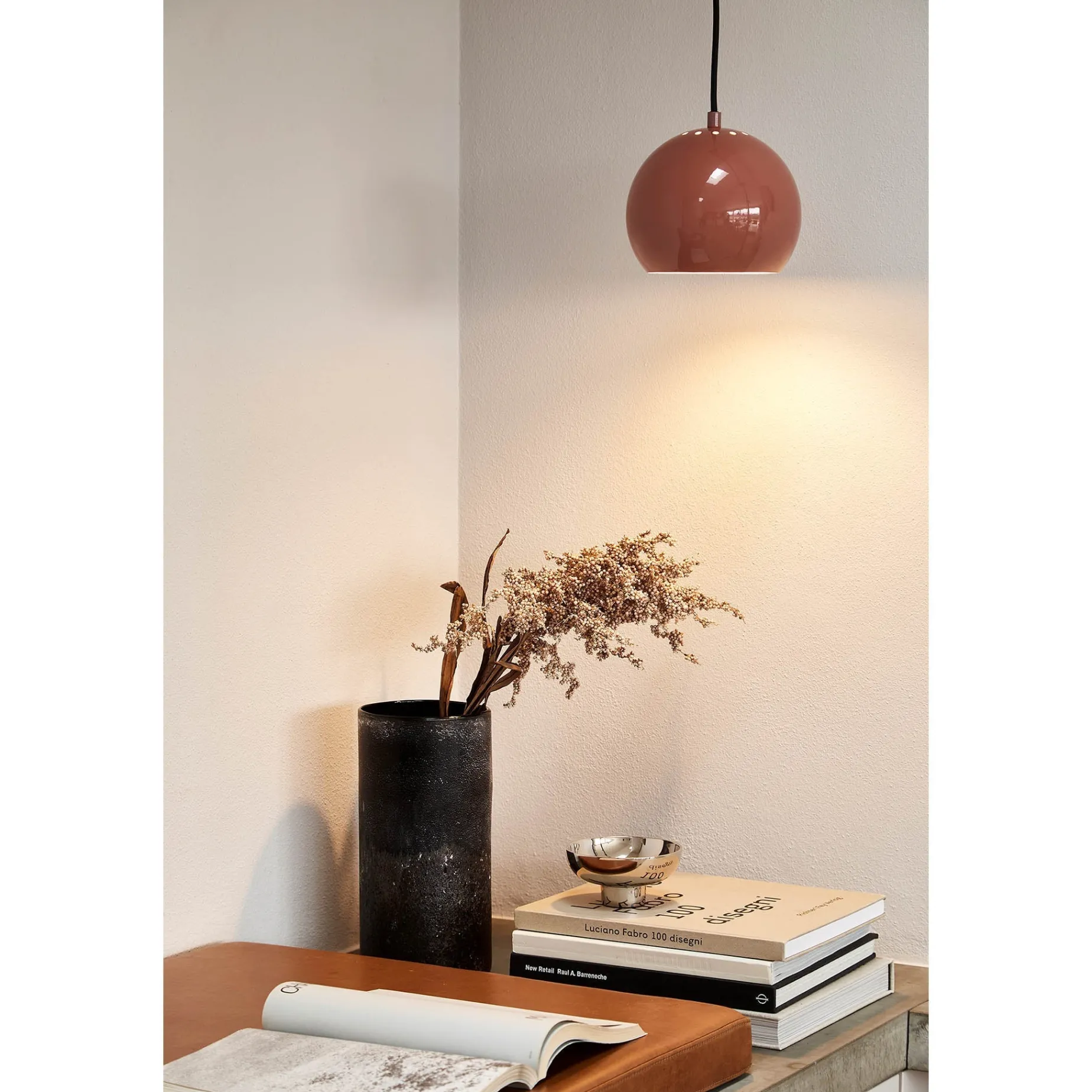 Ball 18 pendant | matt terracotta red
