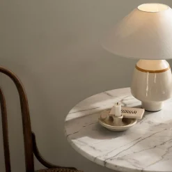 Becky table | white and mustard