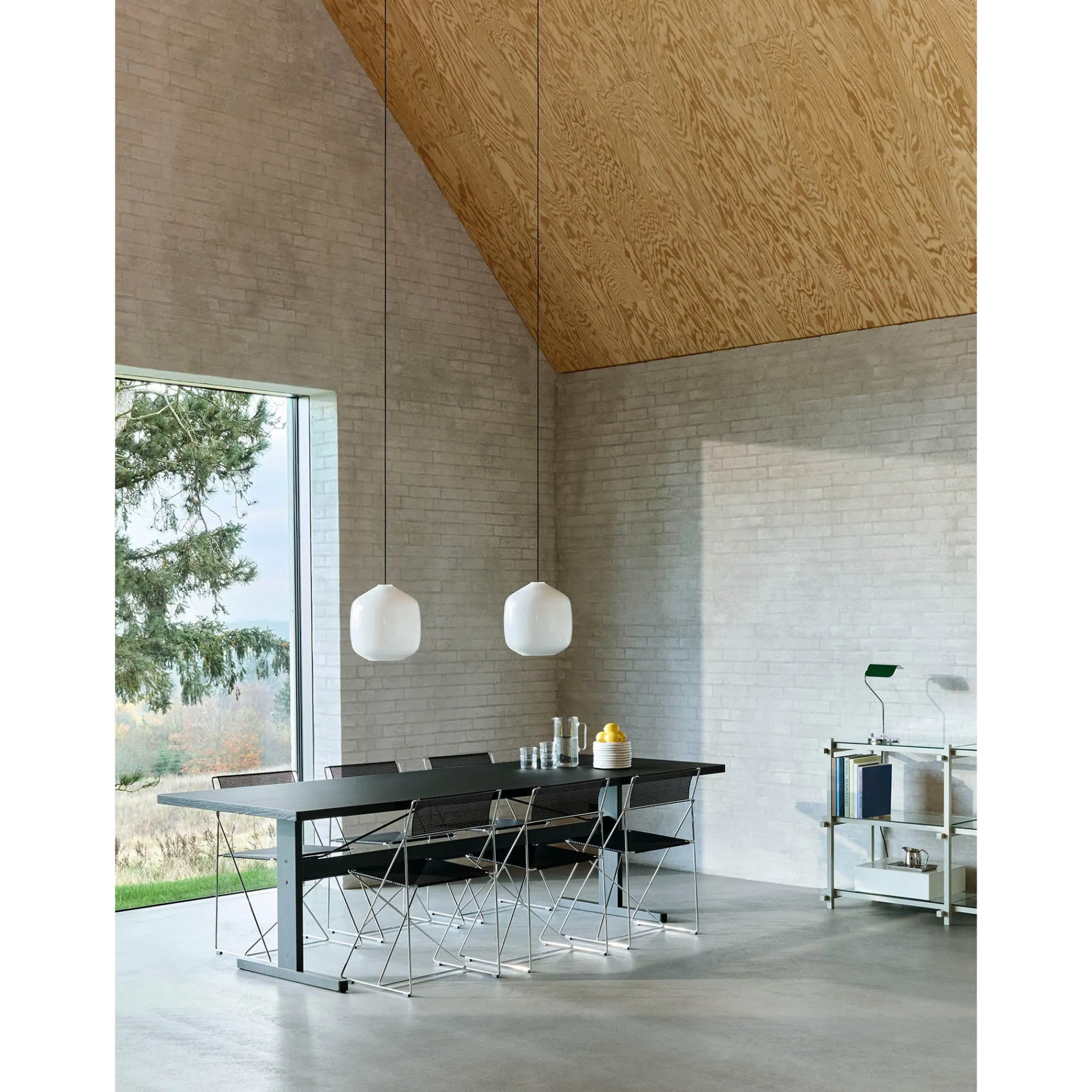 Buoy pendant lamp ⌀30 | opal white / rusty red