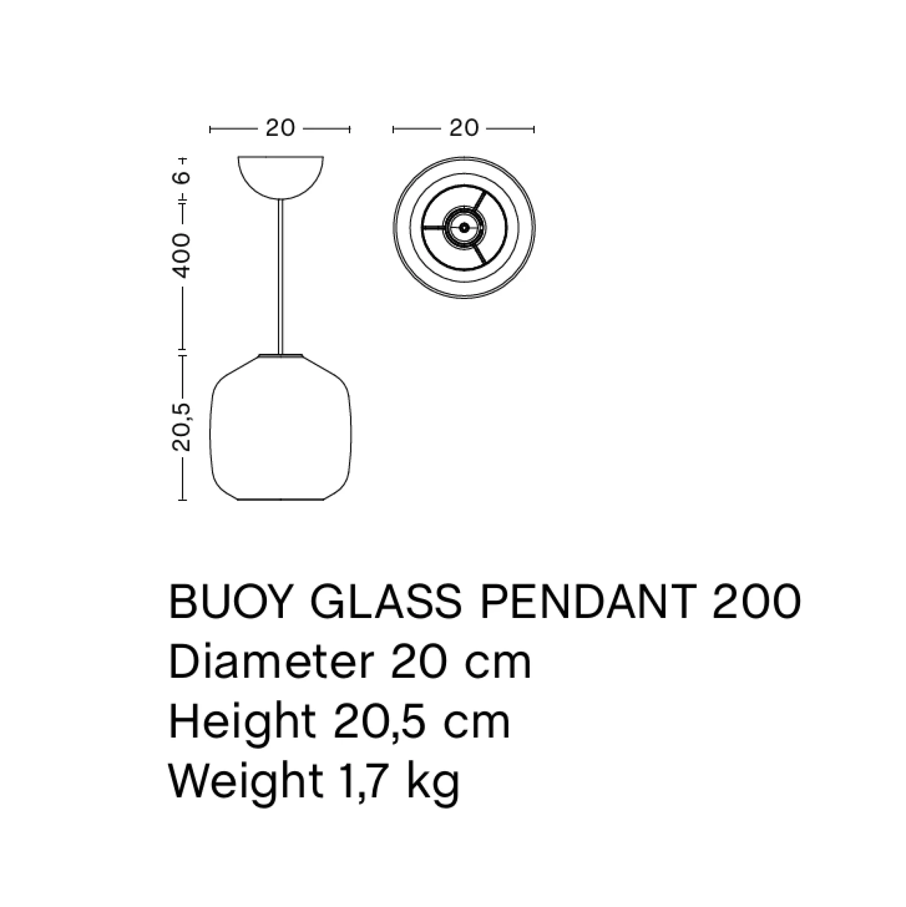 Buoy pendant lamp ⌀30 | opal white / rusty red