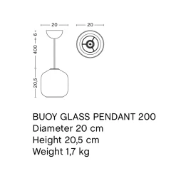 Buoy pendant lamp ⌀20 | opal white / anthracite blue