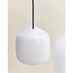 Buoy pendant lamp ⌀20 | opal white / amber yellow