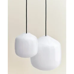 Buoy pendant lamp ⌀20 | opal white / amber yellow