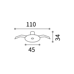 Cannopy recessed ⌀4,5 | copper