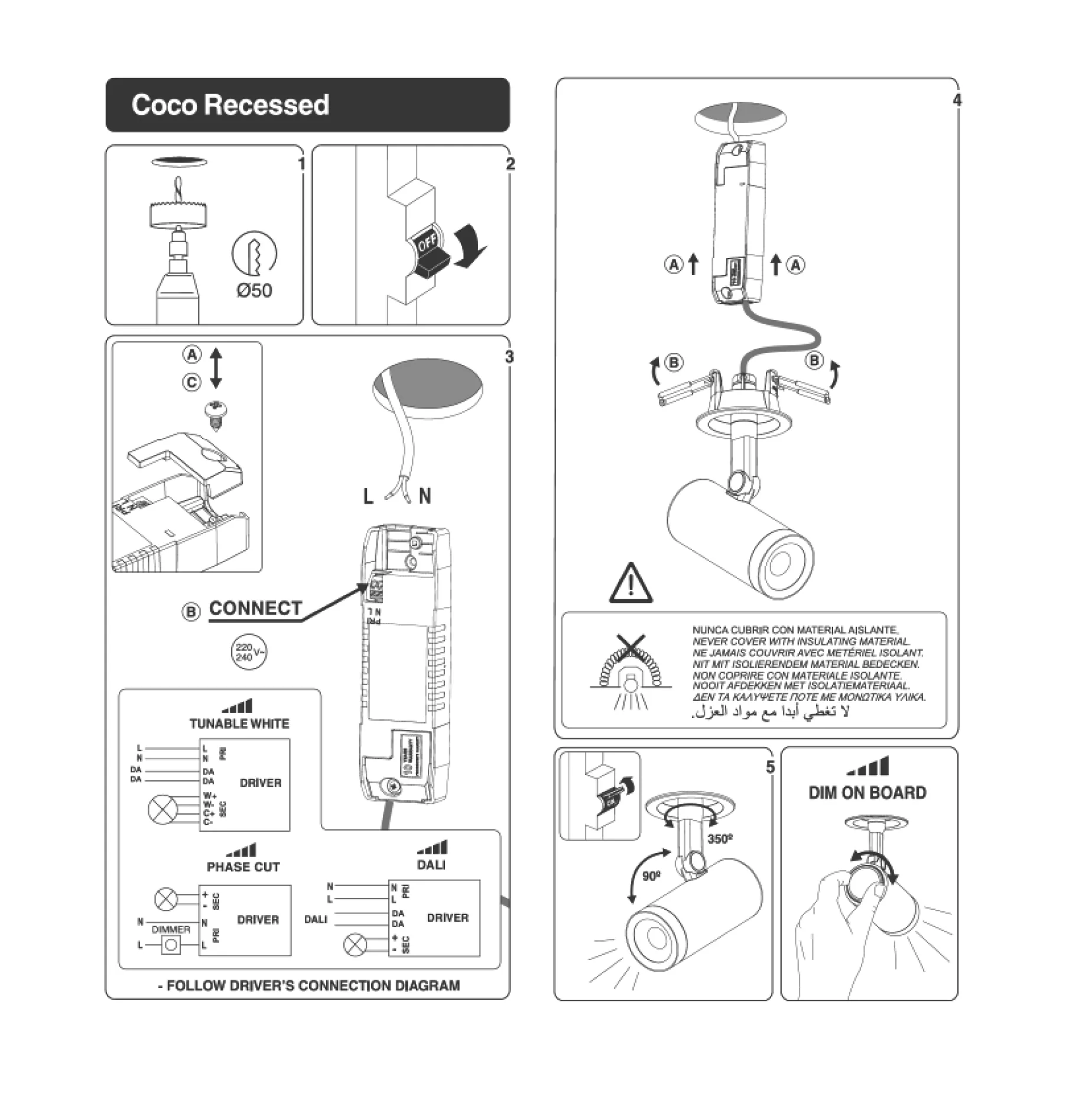 Coco ⌀4,2 recessed | white
