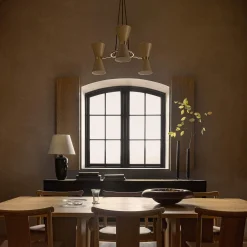 Collector chandelier 5 | crème and polished brass