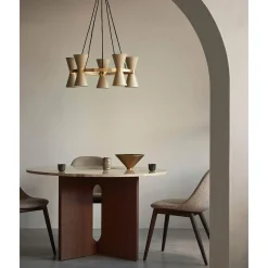 Collector chandelier 5 | crème and polished brass