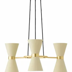 Collector chandelier 3 | crème and polished brass