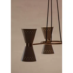 Collector chandelier 3 | crème and polished brass