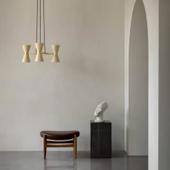 Collector chandelier 3 | crème and polished brass