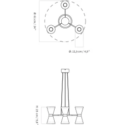 Collector chandelier 3 | crème and polished brass