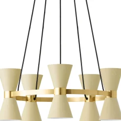 Collector chandelier 3 | crème and polished brass