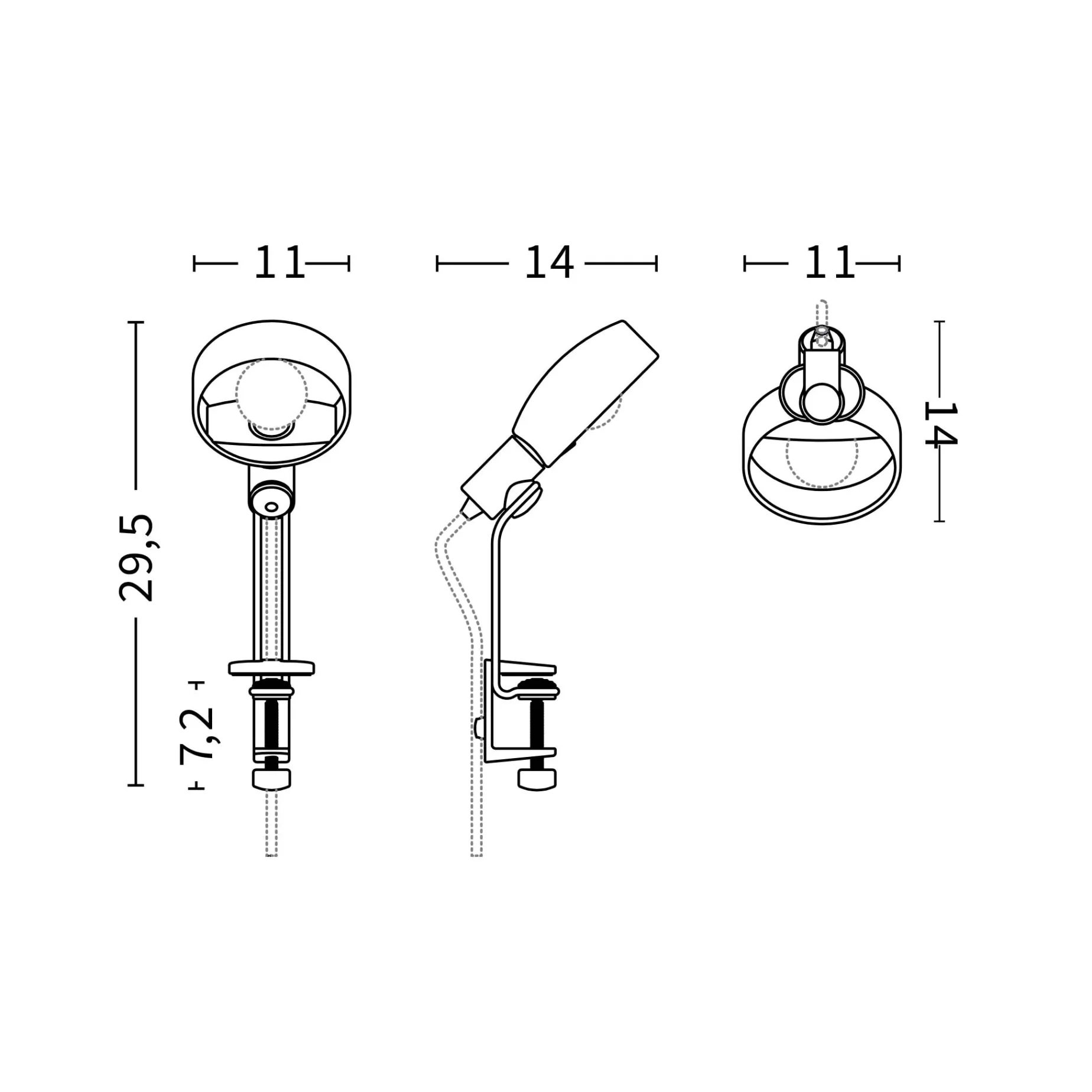 Cupola clip lamp | clear anodised aluminium