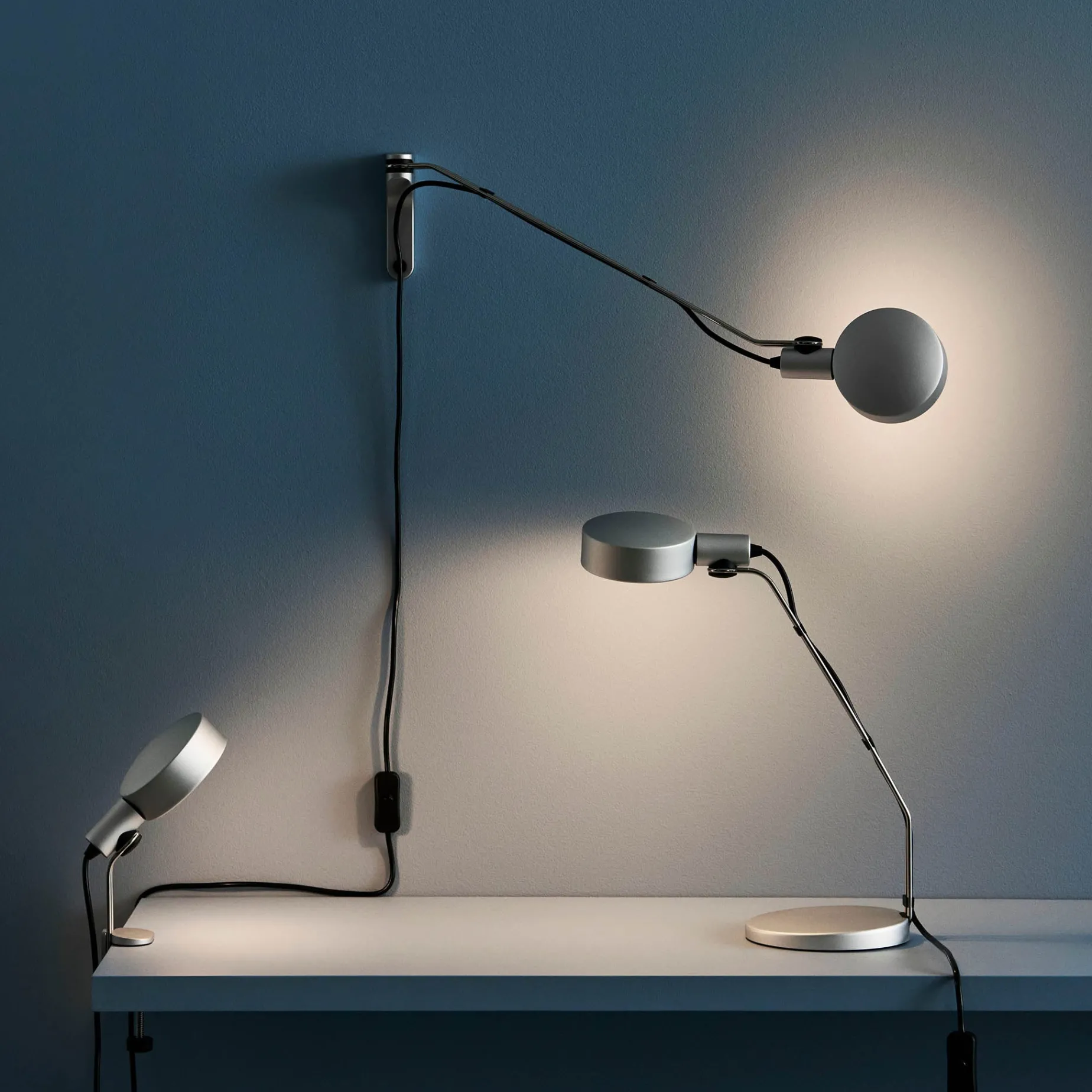 Cupola clip lamp | clear anodised aluminium