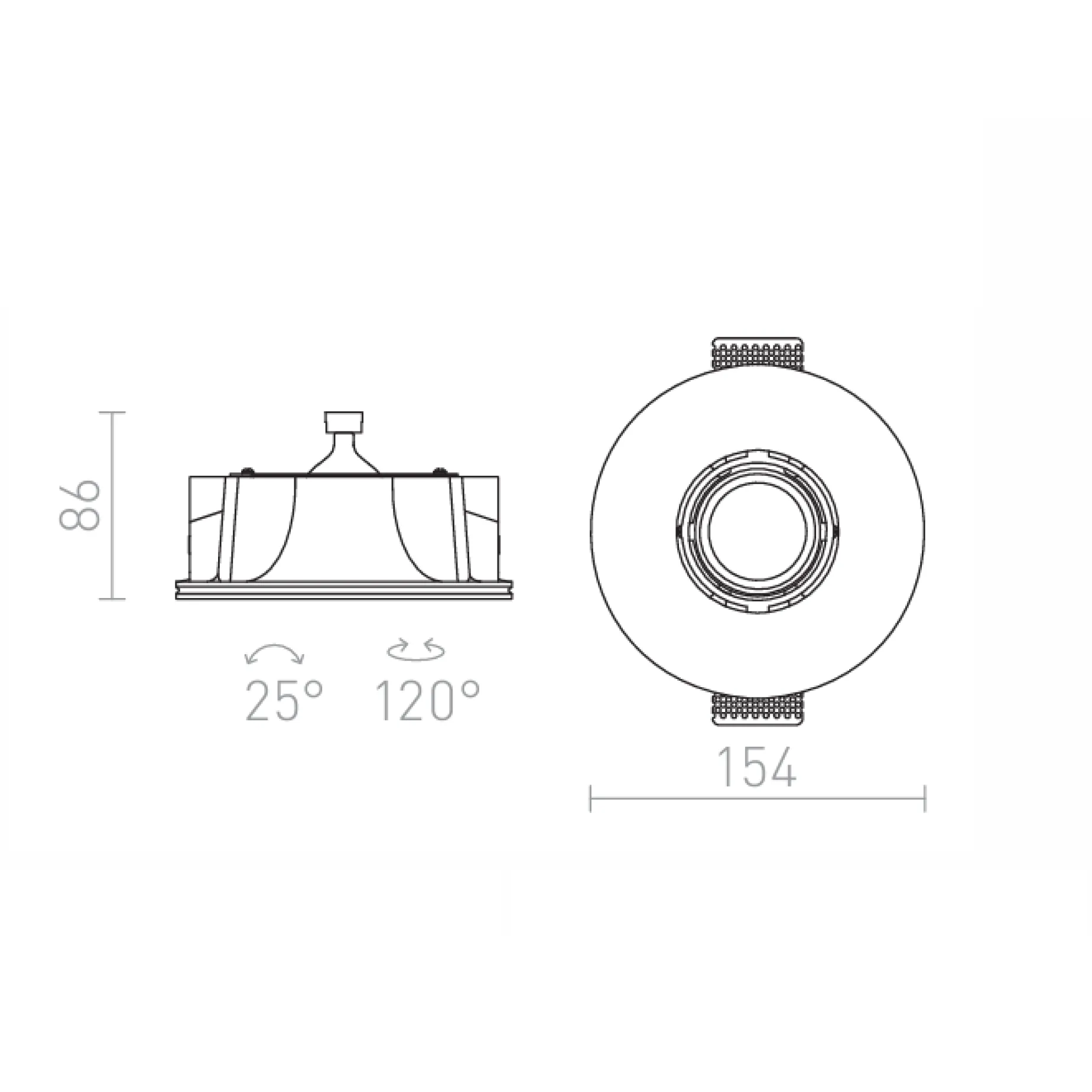 Dingo recessed dir | white plaster