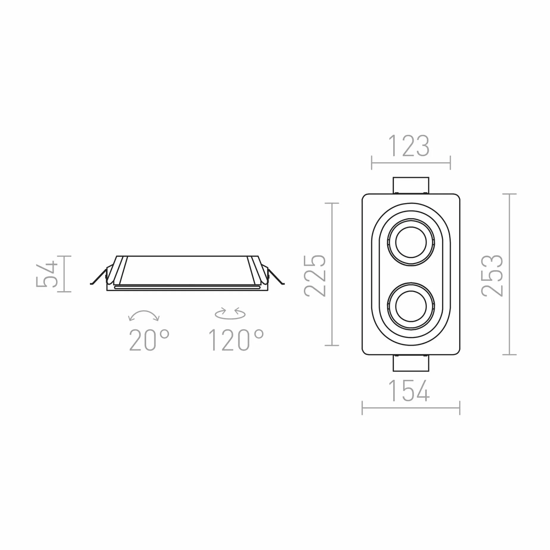Dingo recessed dir II | white plaster