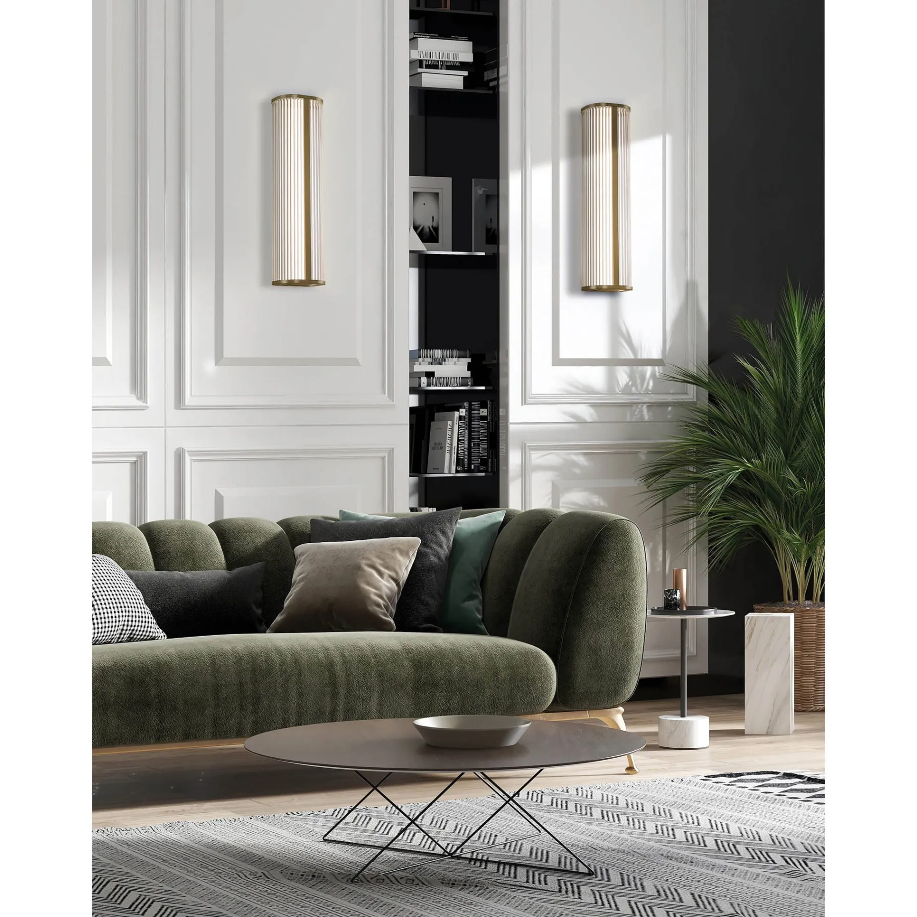 Diva wall lamp IP44 | H30-60 antique gold