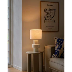 Dugan table lamp | ceramic and beige