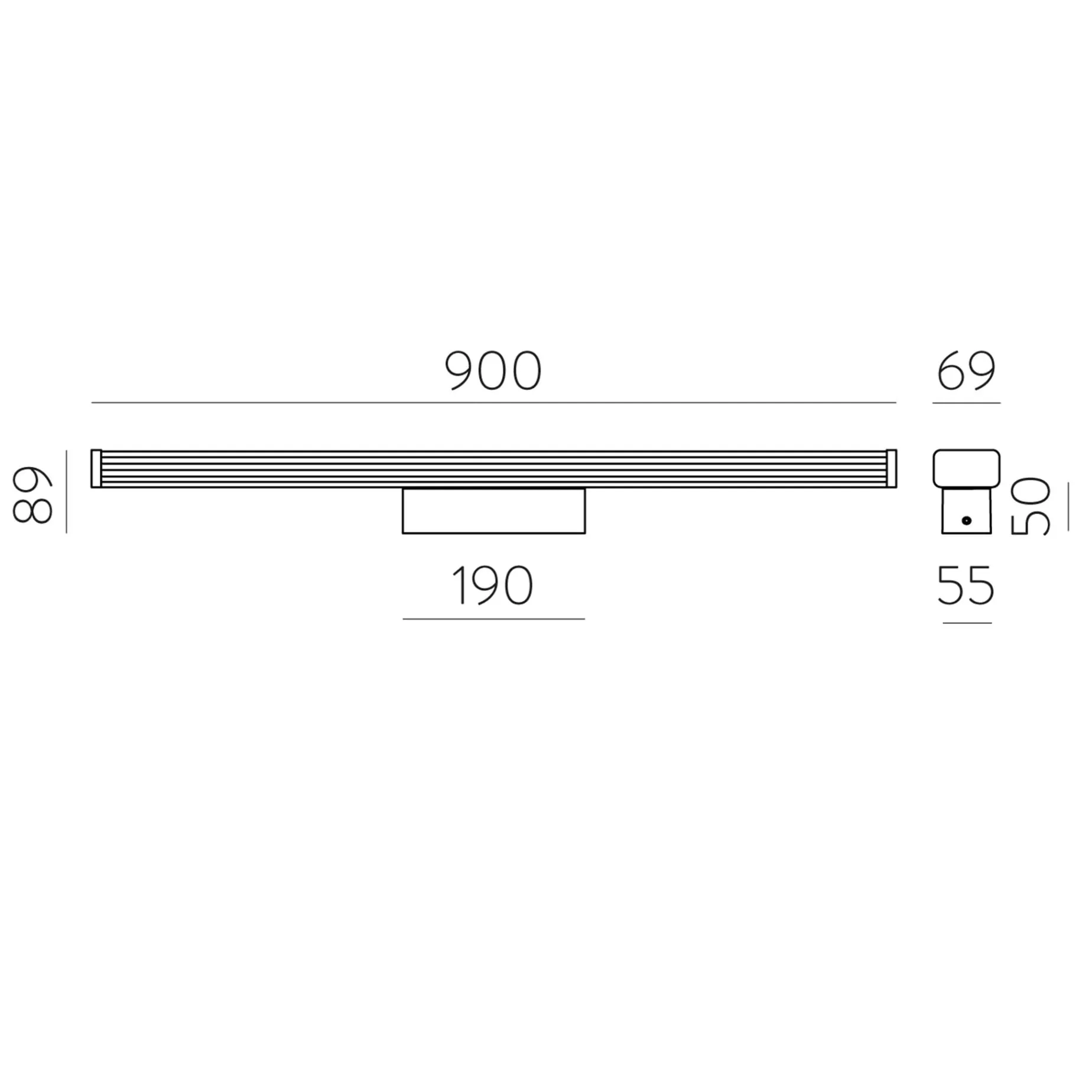 Dune IP44 wall 60-90 | chrome
