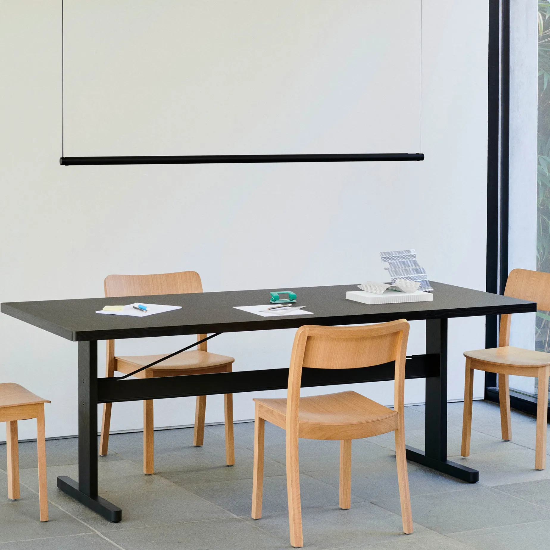 Factor Linear pendant | diffused clear anodised