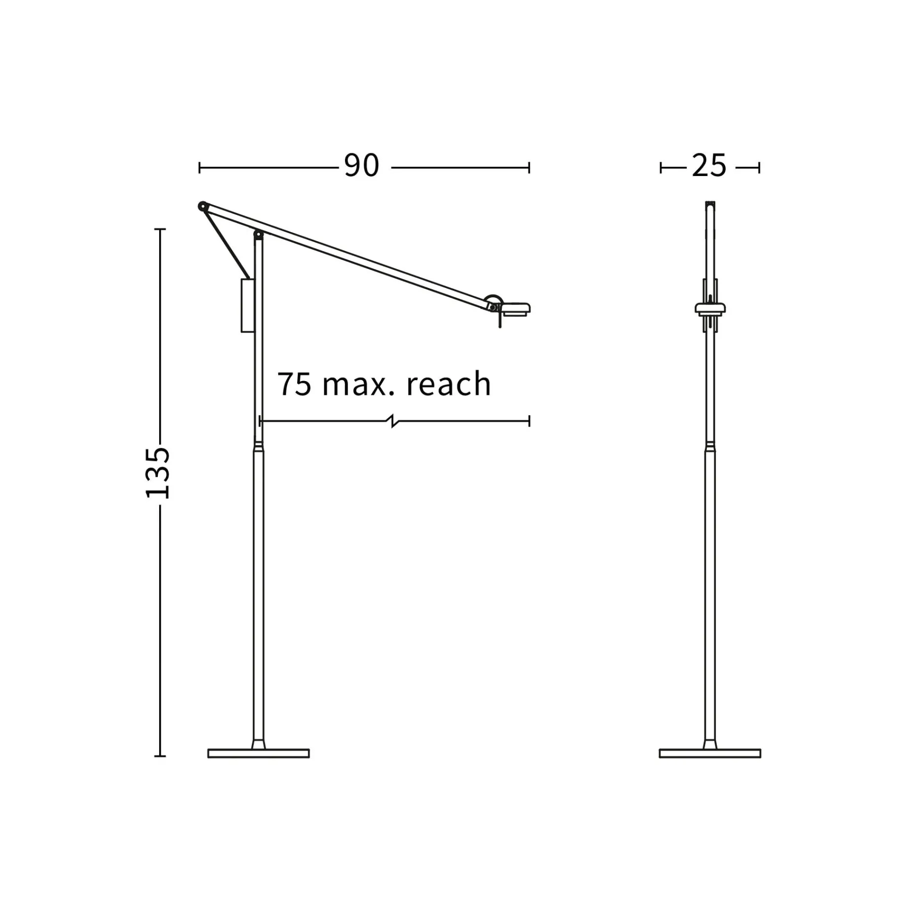 Fifty-Fifty floor lamp | soft black