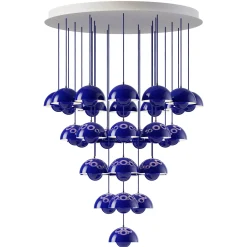 Flowerpot VP10 | chandelier 31 / cobalt blue