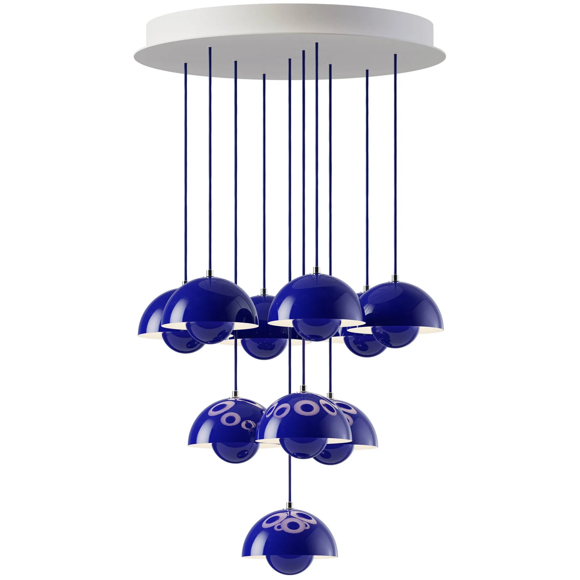 Flowerpot VP10 | chandelier 31 / cobalt blue