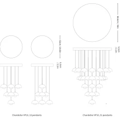 Flowerpot VP10 | chandelier 31 / cobalt blue