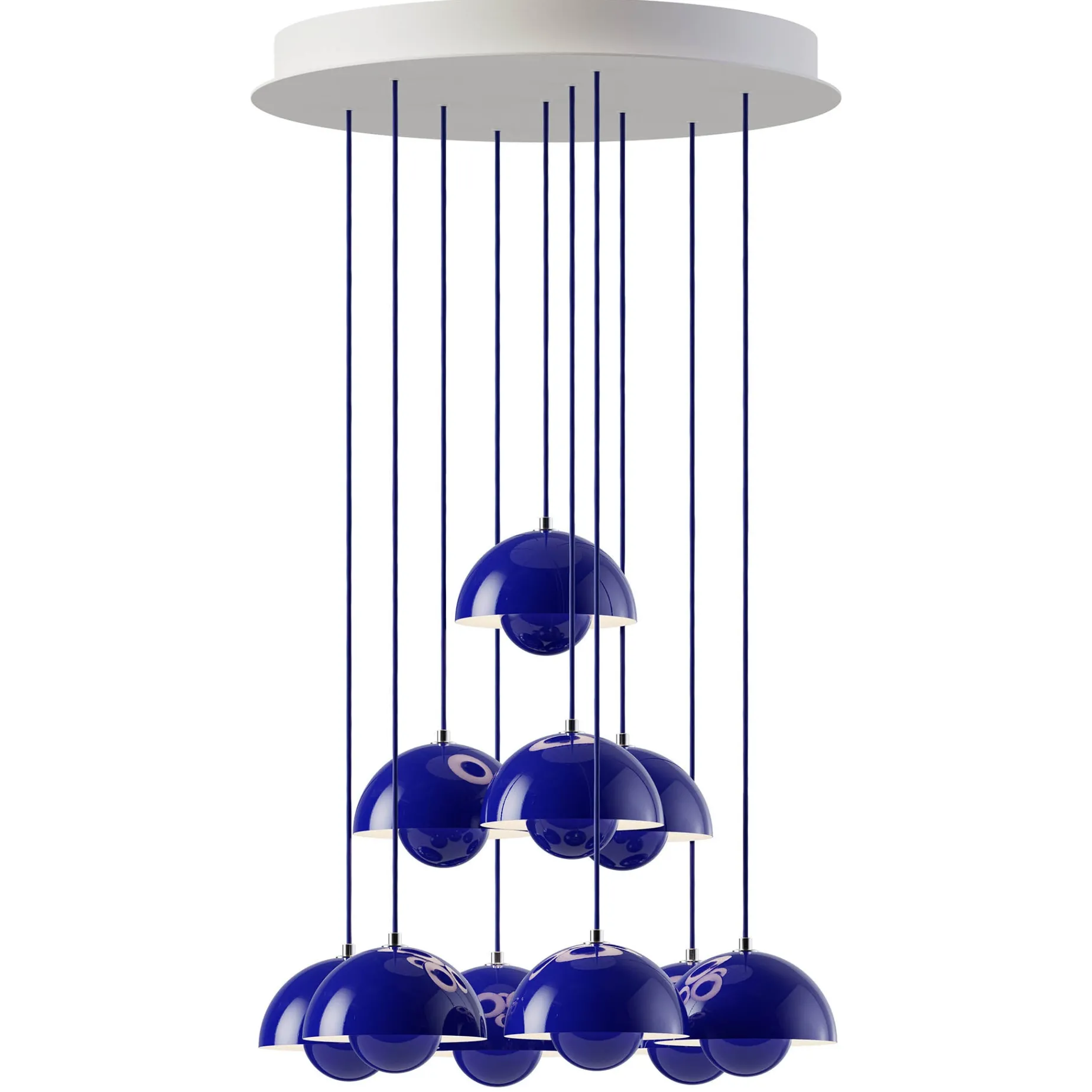Flowerpot VP10 | chandelier 31 / cobalt blue