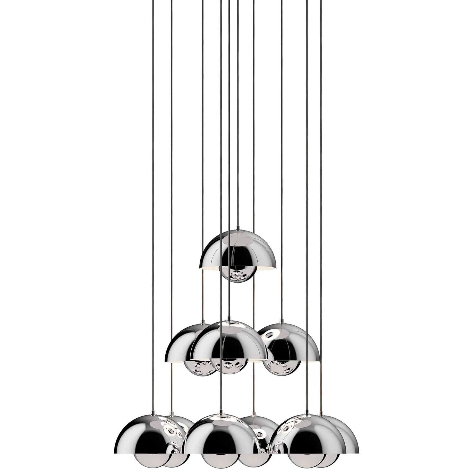 Flowerpot VP1 | chandelier 10 / chrome-plated