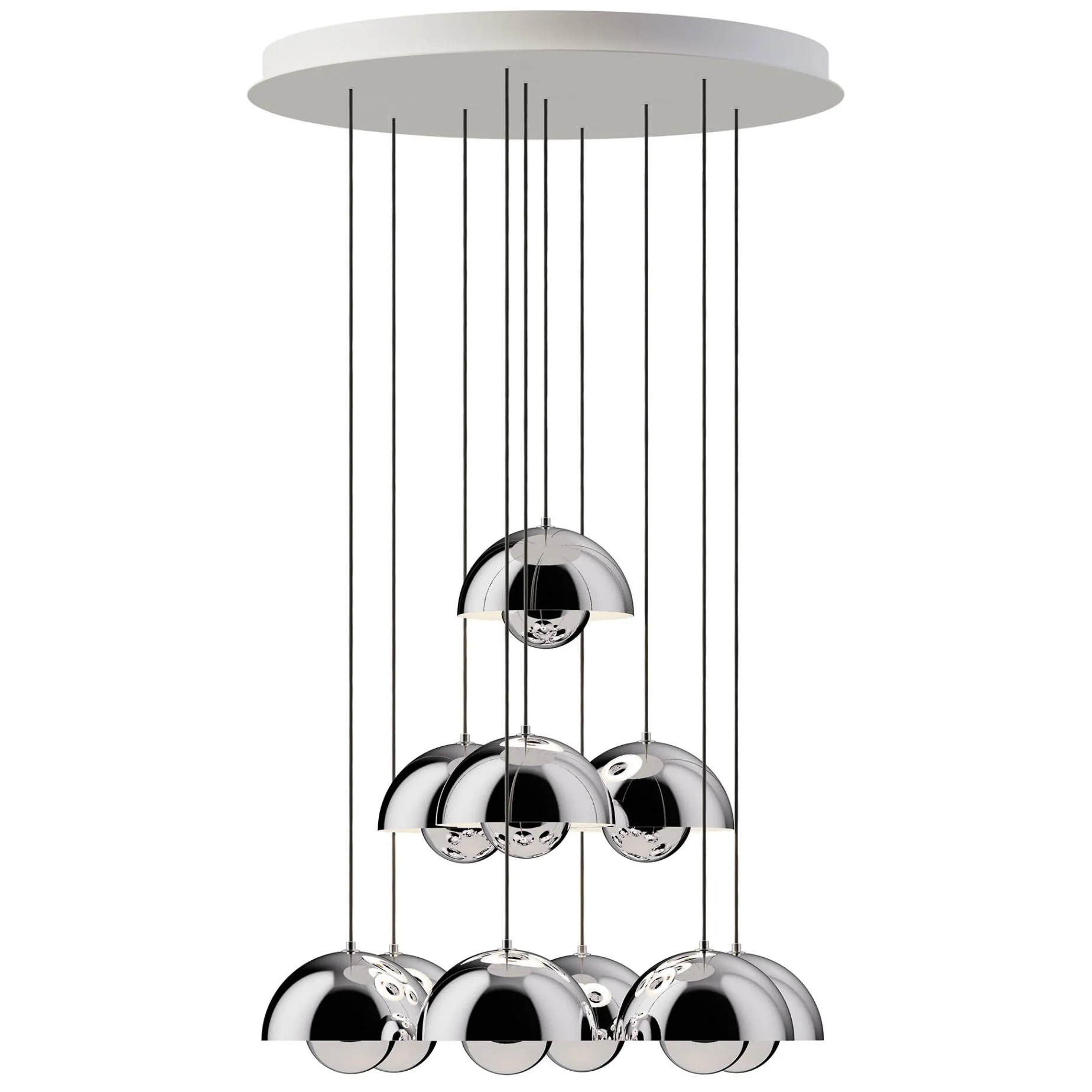 Flowerpot VP1 | chandelier 10 / chrome-plated