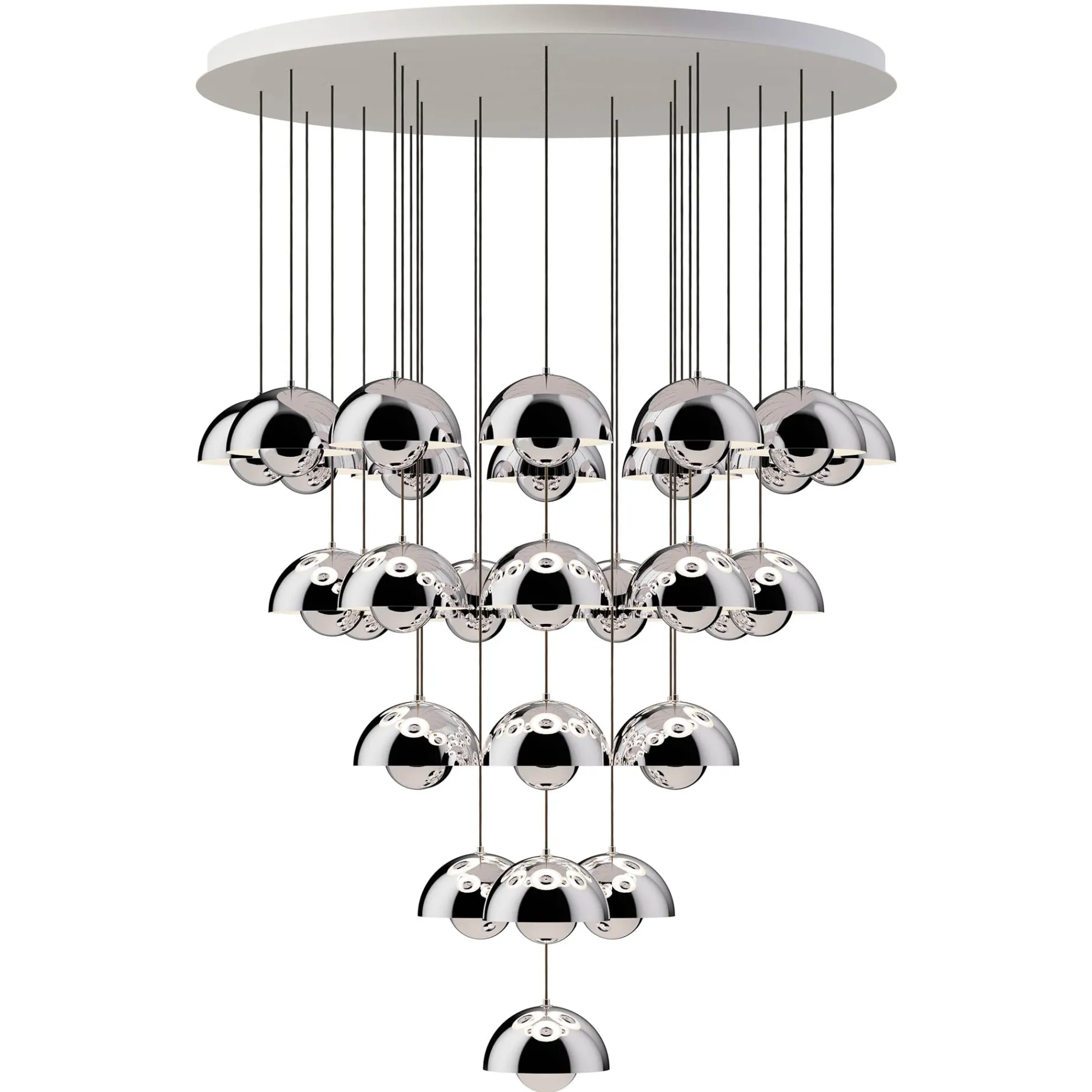 Flowerpot VP1 | chandelier 10 / chrome-plated