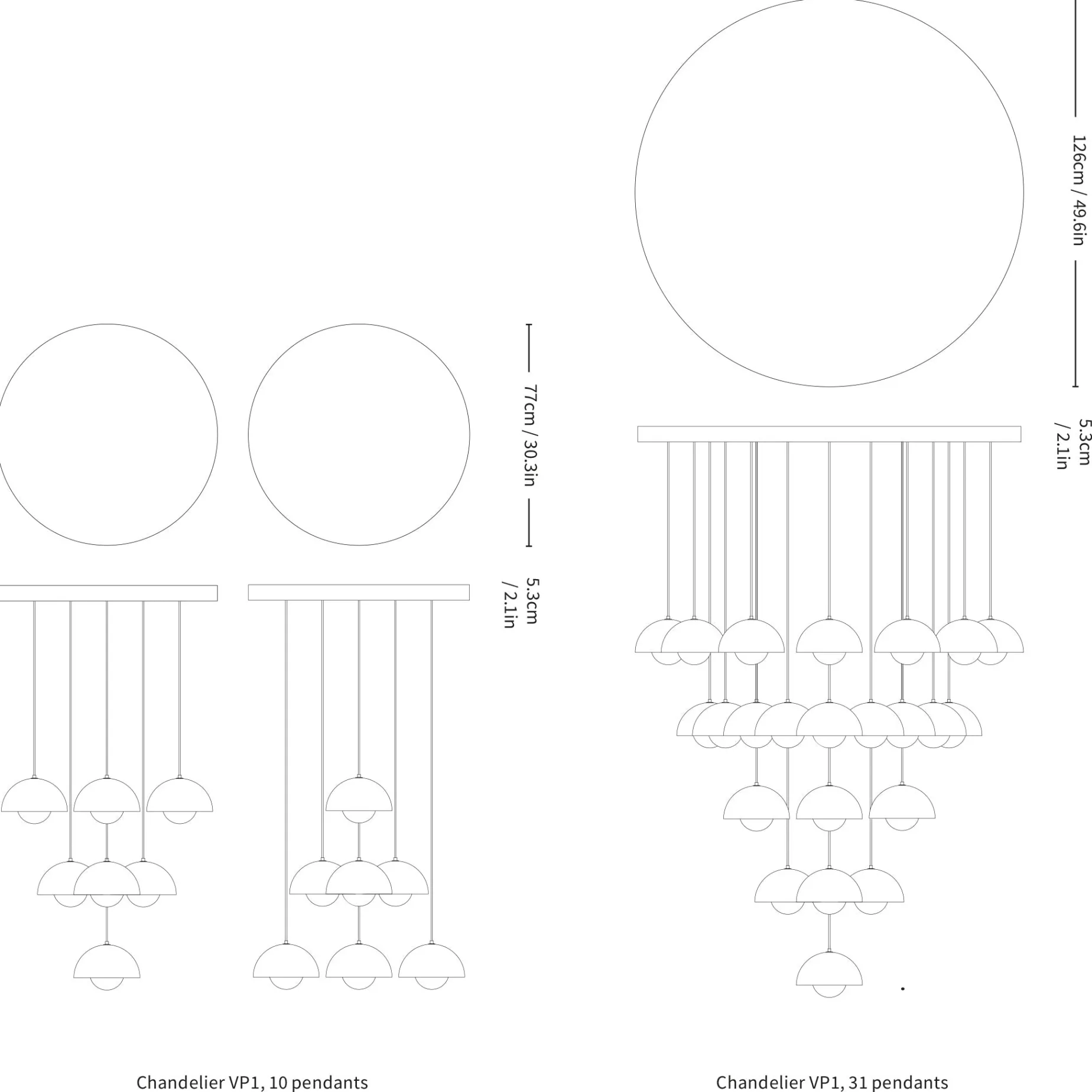Flowerpot VP1 | chandelier 10 / chrome-plated