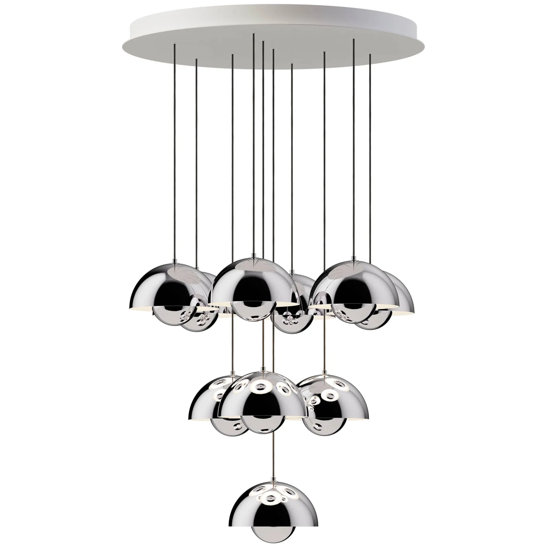 Flowerpot VP1 | chandelier 10 / chrome-plated