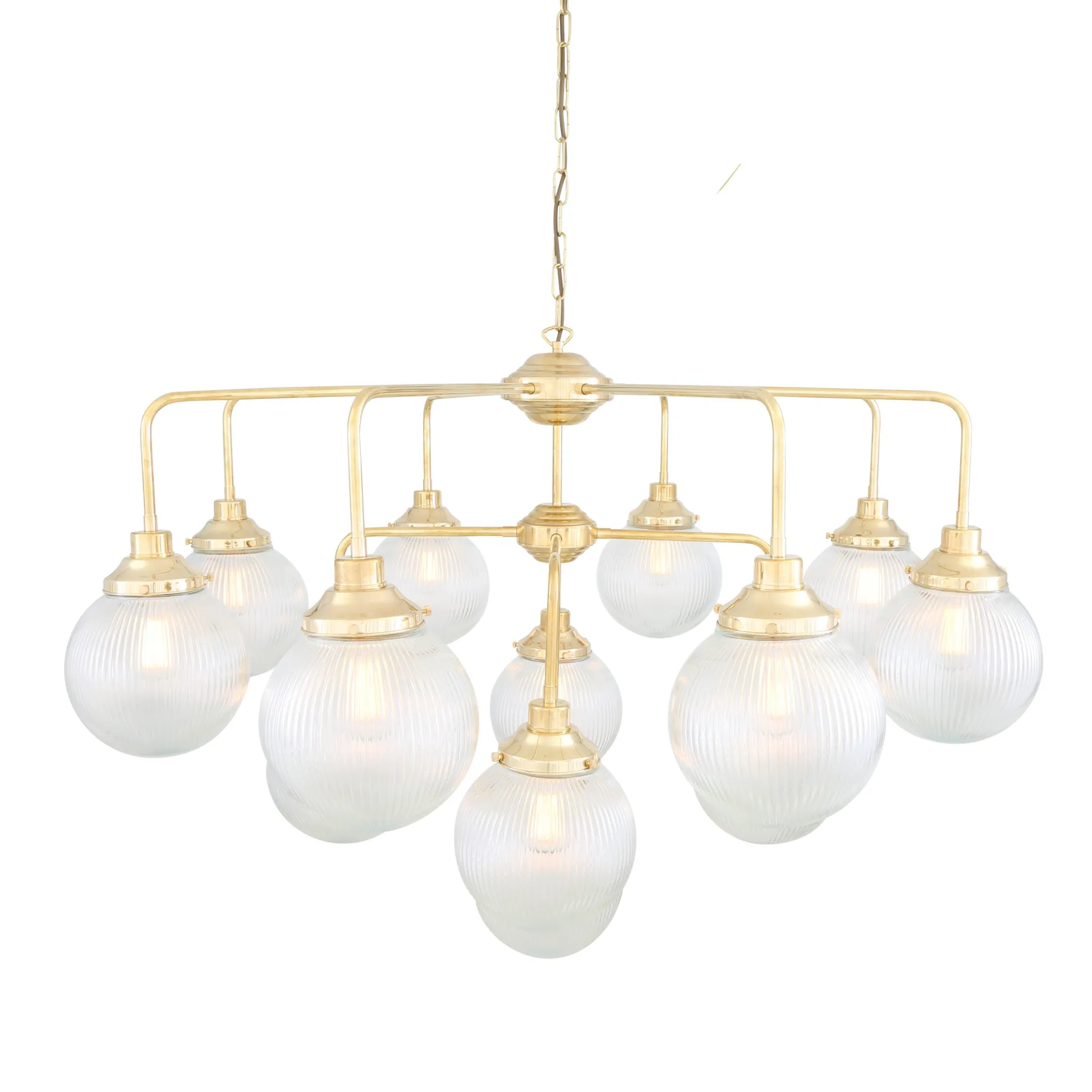 Genoa prismatic glass 5-8-13-21 light | polished brass
