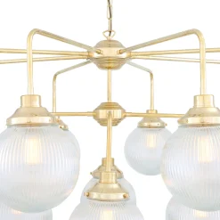 Genoa prismatic glass 5-8-13-21 light | polished brass