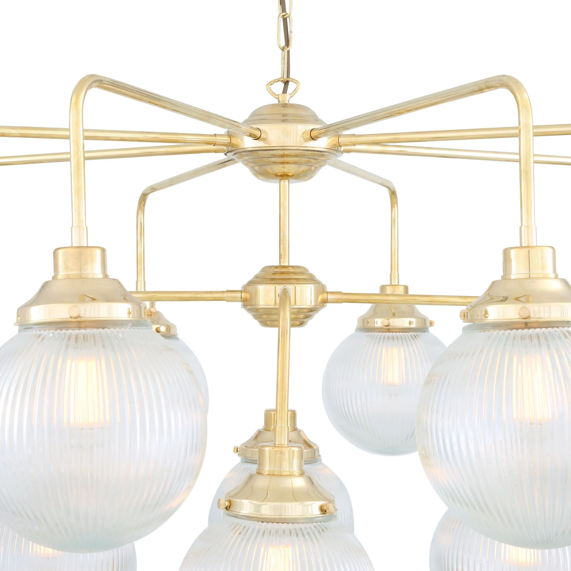 Genoa prismatic glass 5-8-13-21 light | polished brass