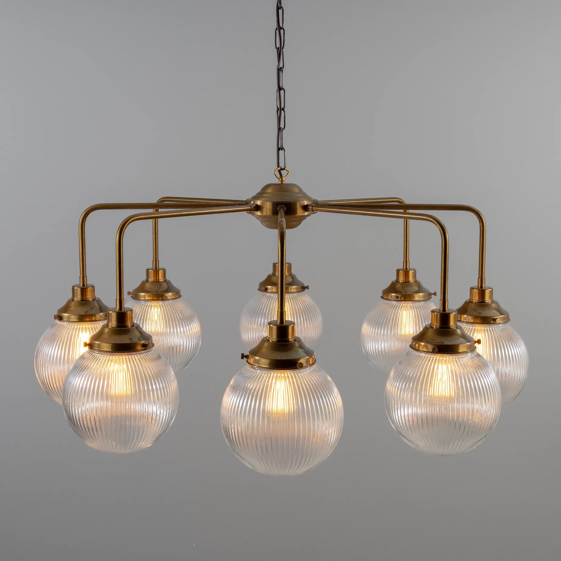 Genoa prismatic glass 5-8-13-21 light | polished brass