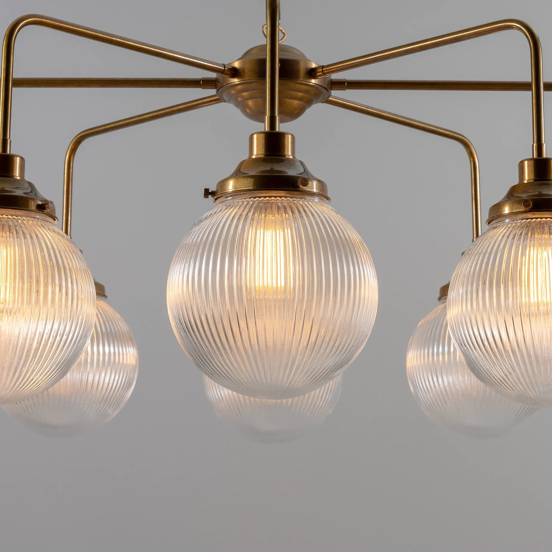 Genoa prismatic glass 5-8-13-21 light | polished brass
