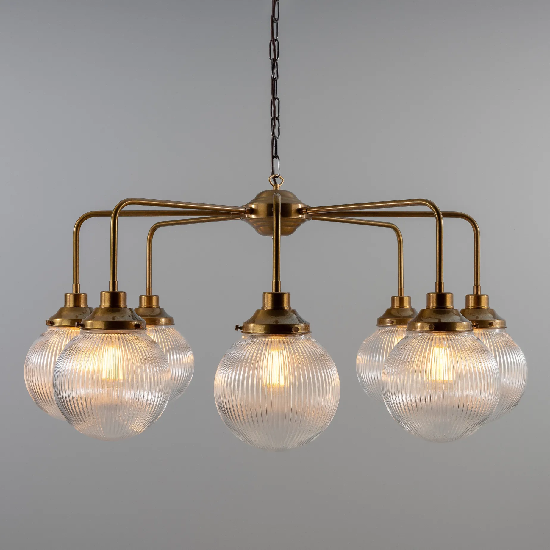 Genoa prismatic glass 5-8-13-21 light | polished brass