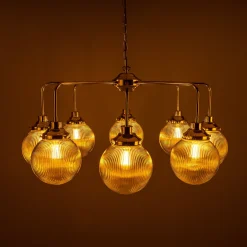 Genoa prismatic glass 5-8-13-21 light | polished brass
