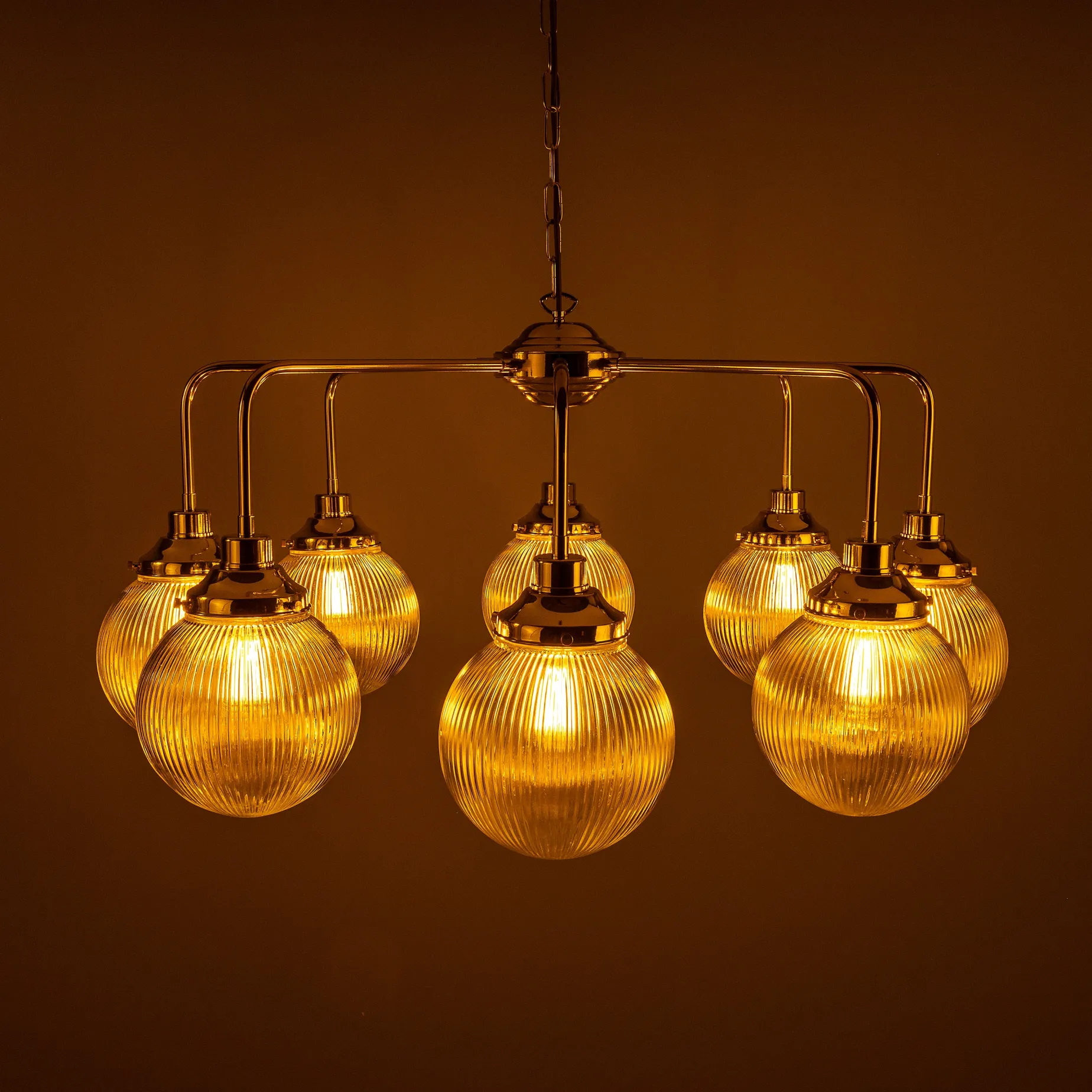 Genoa prismatic glass 5-8-13-21 light | polished brass